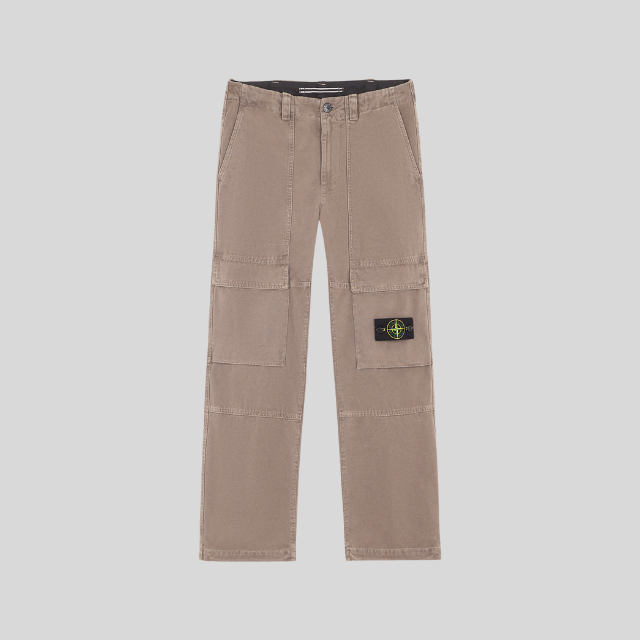 Pantalon Cargo Old Effect Panama de chez Stone Island - Marron -1