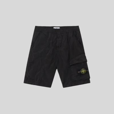 Short Cargo en Nylon avec Taille Élastique - Stone Island-K1S15L100007S0019-black-1