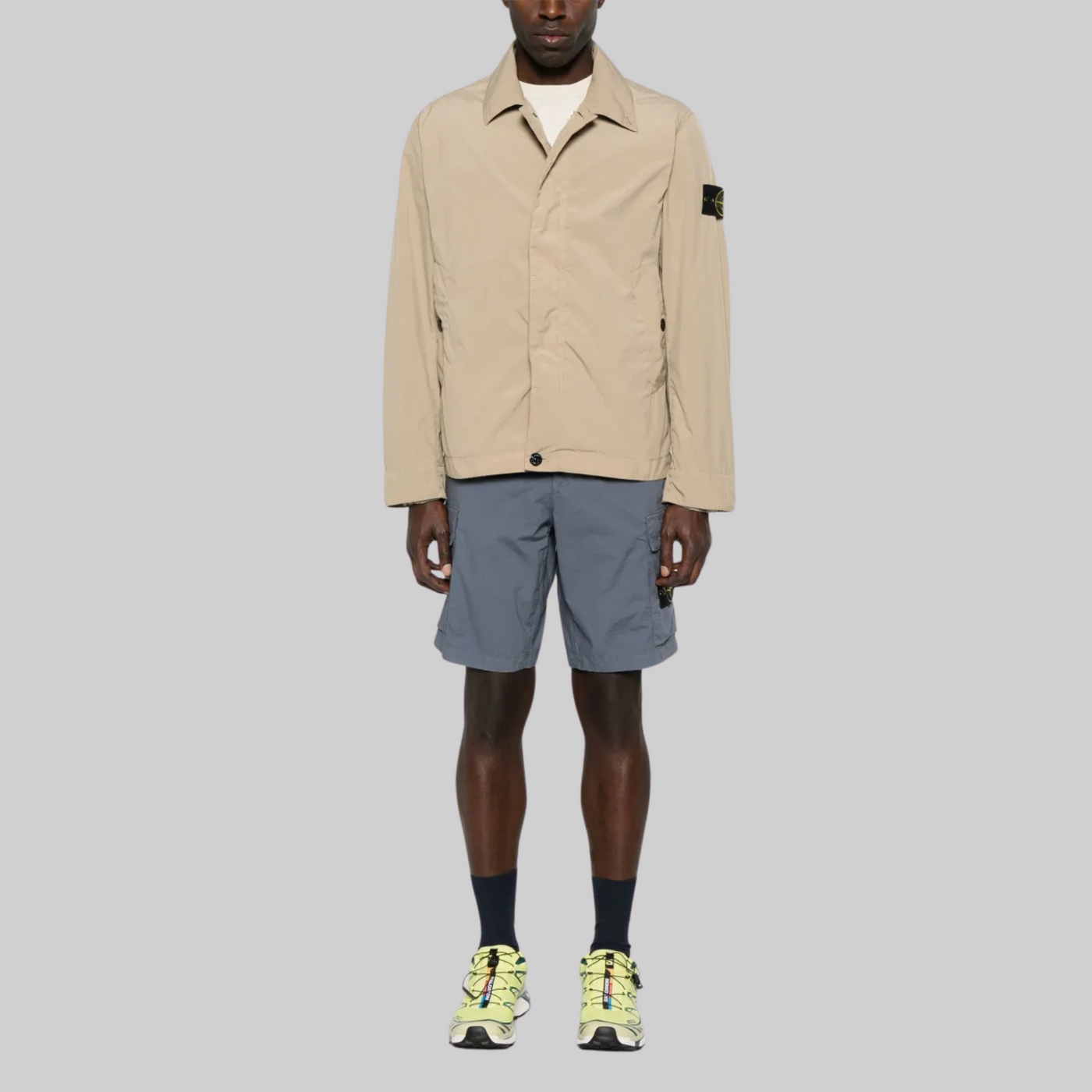 Veste Matelassée Beige à Patch Compass
