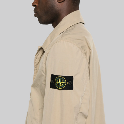 Veste Matelassée Beige à Patch Compass