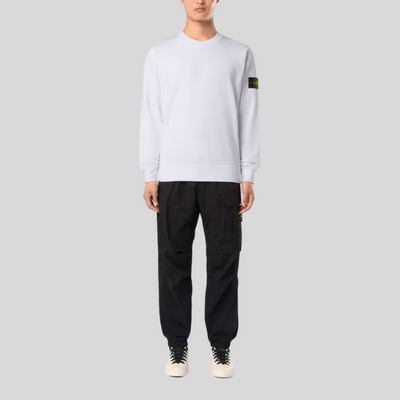 Sweatshirt Col Rond à Détails Côtelés