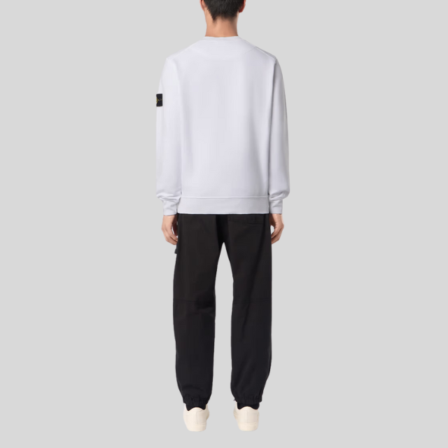 Sweatshirt Col Rond à Détails Côtelés