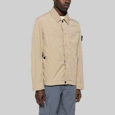 Veste Matelassée Beige à Patch Compass