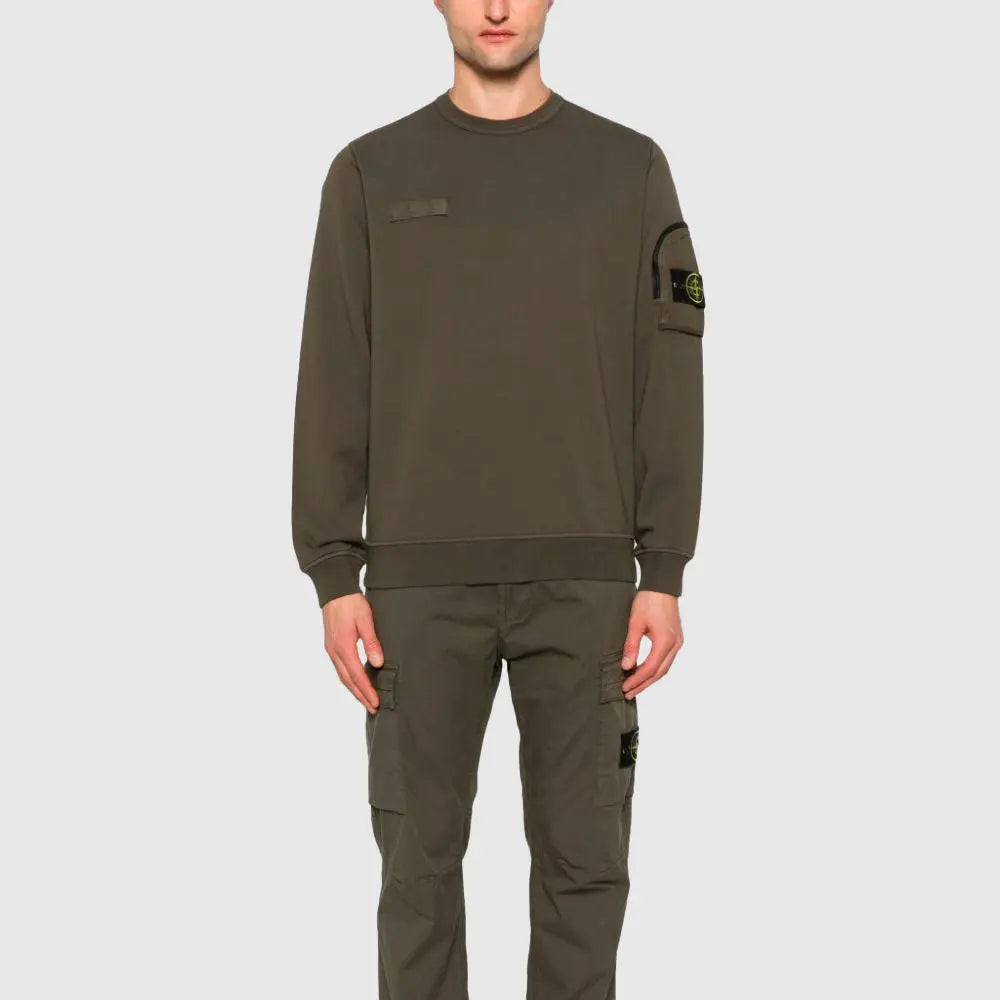 Sweatshirt à poche brodée