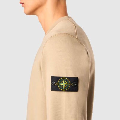 Sweatshirt Col Rond à Détails Côtelés