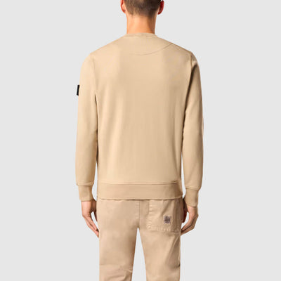 Sweatshirt Col Rond à Détails Côtelés