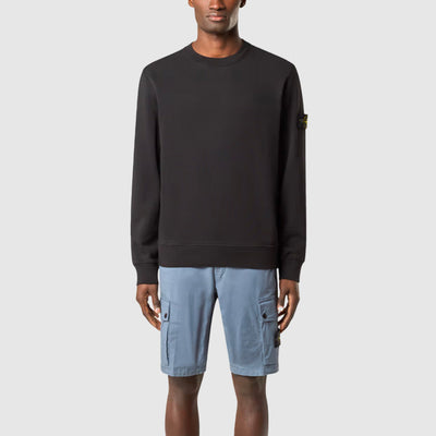 Sweatshirt Col Rond à Détails Côtelés