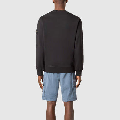 Sweatshirt Col Rond à Détails Côtelés