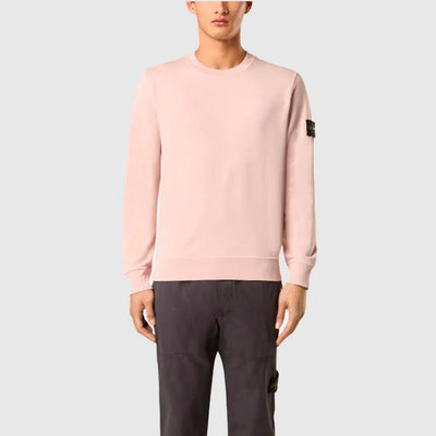 Sweatshirt Col Rond à Détails Côtelés