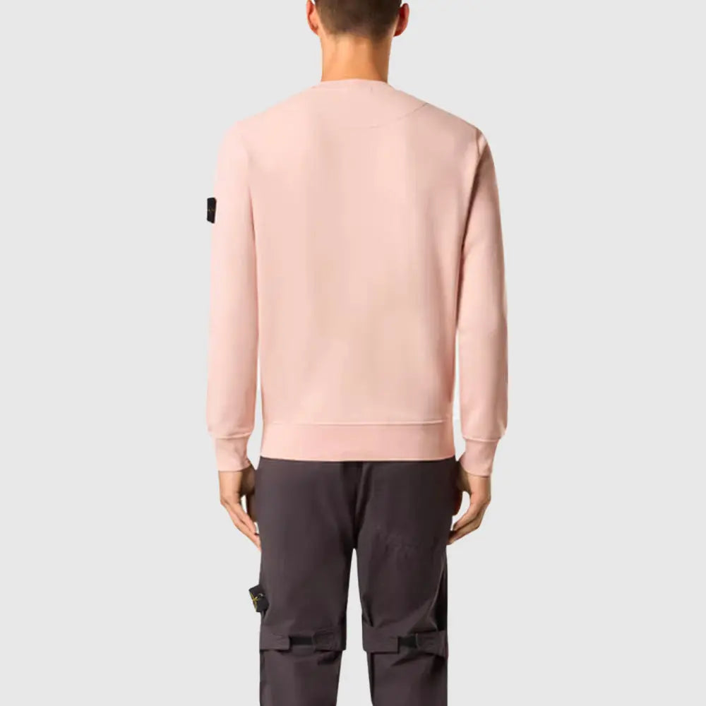 Sweatshirt Col Rond à Détails Côtelés
