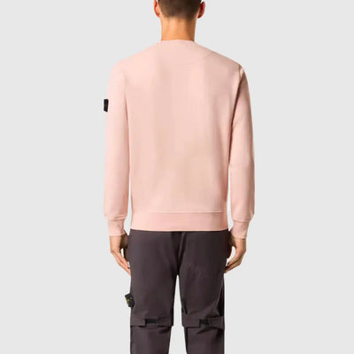 Sweatshirt Col Rond à Détails Côtelés