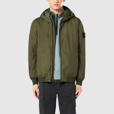Blouson coupe-vent à capuche en nylon