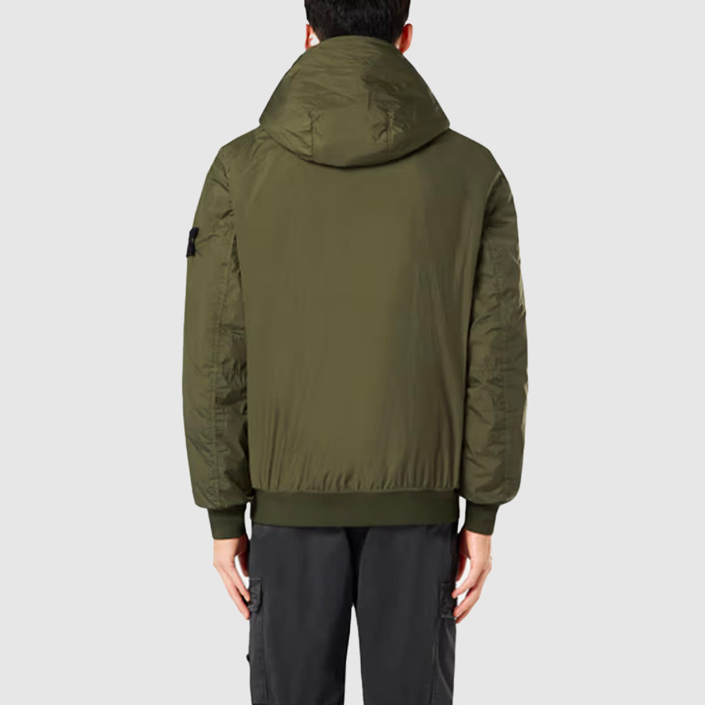 Blouson coupe-vent à capuche en nylon